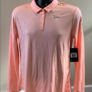 NWT Nike Long Sleeved Pink Polo women’s shirt